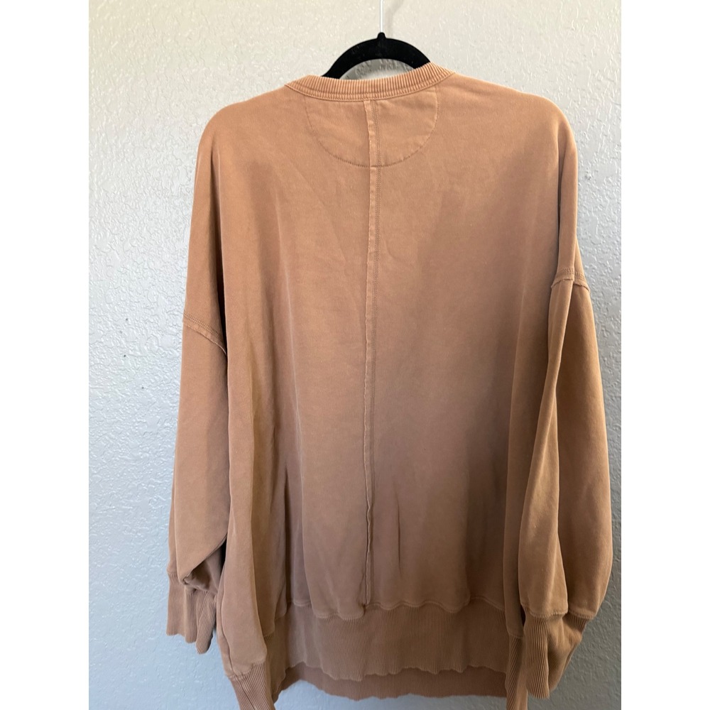 American Eagle Outfitters Oversize Sweatshirt XL Slouchy Tan Fleece Mountain - Picture 3 of 8